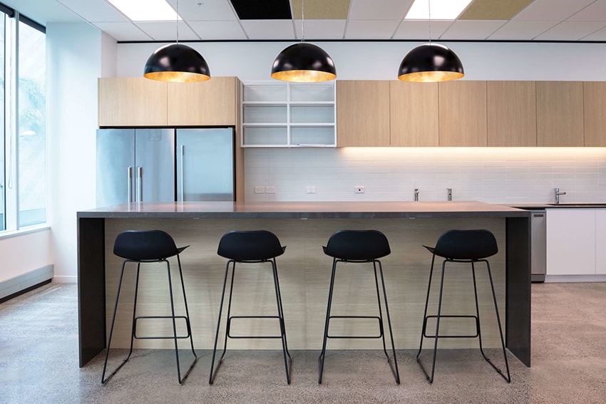 custom fleet office kitchen bar fitout